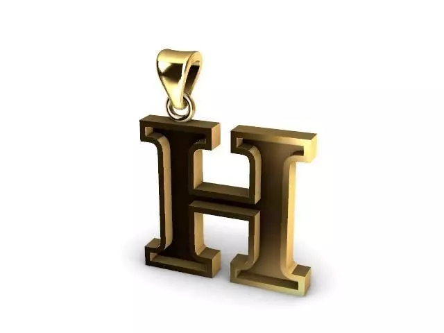 letter H pendant 3D print model