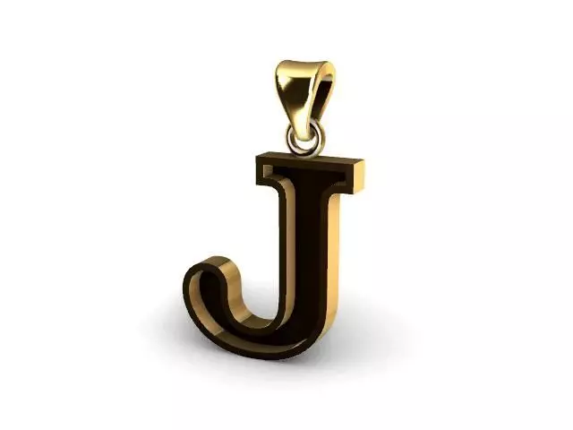 letter J pendant 3D print model