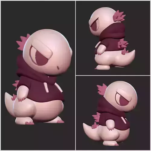 Godzilla in a Hoodie Chibi Cute Cartoon