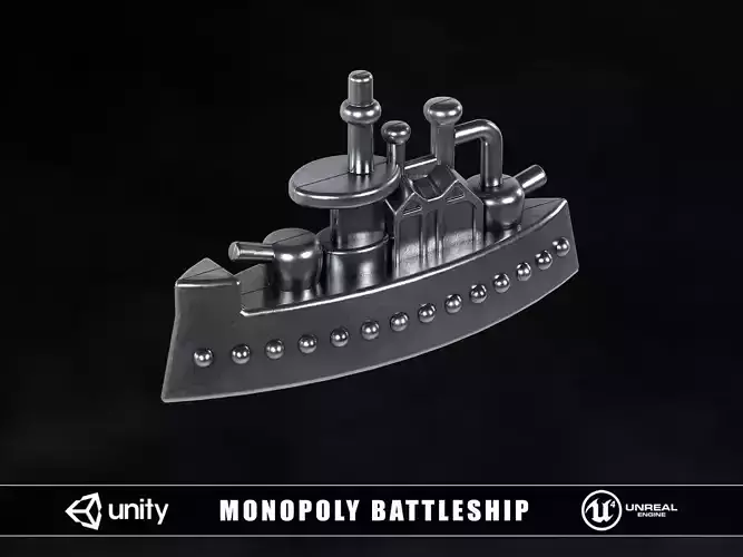Monopoly Battleship Low-poly 3D model