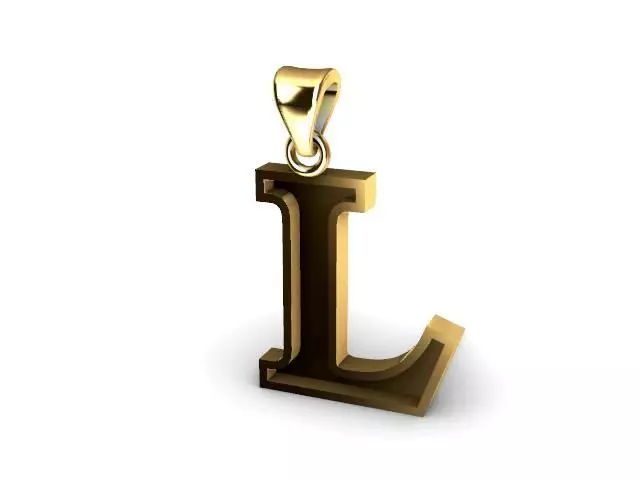 letter L pendant 3D print model