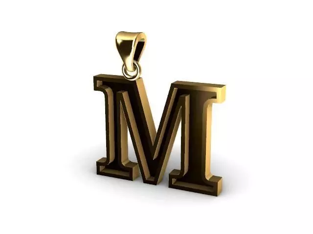 letter M pendant 3D print model