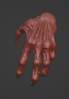 Creature Monster Hand High Poly 3D print model_2