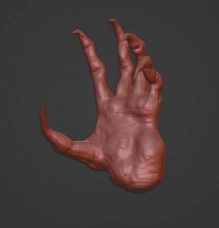 Creature Monster Hand High Poly 3D print model_4
