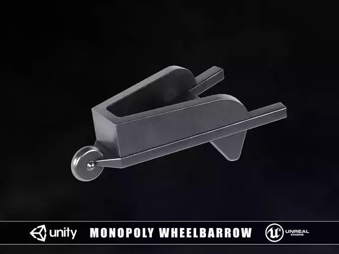 Monopoly Wheelbarrow Low-poly 3D model