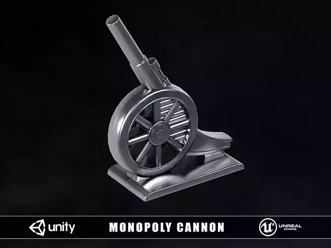 Monopoly Cannon Low-poly 3D model