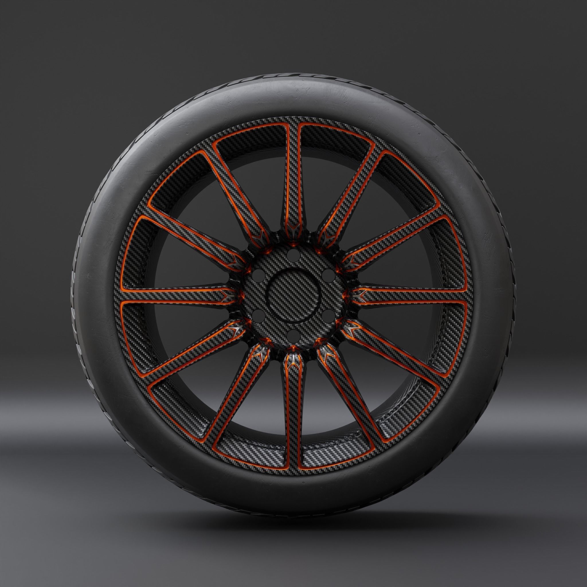 Generic car wheel N2 3D model_3
