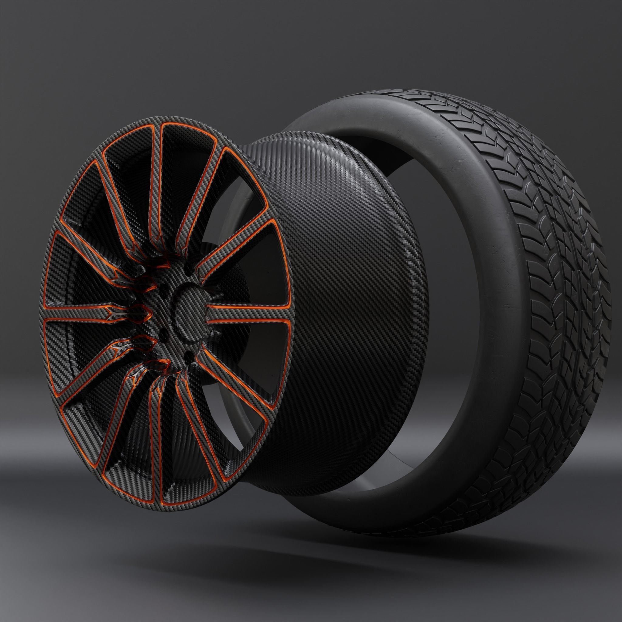 Generic car wheel N2 3D model_5