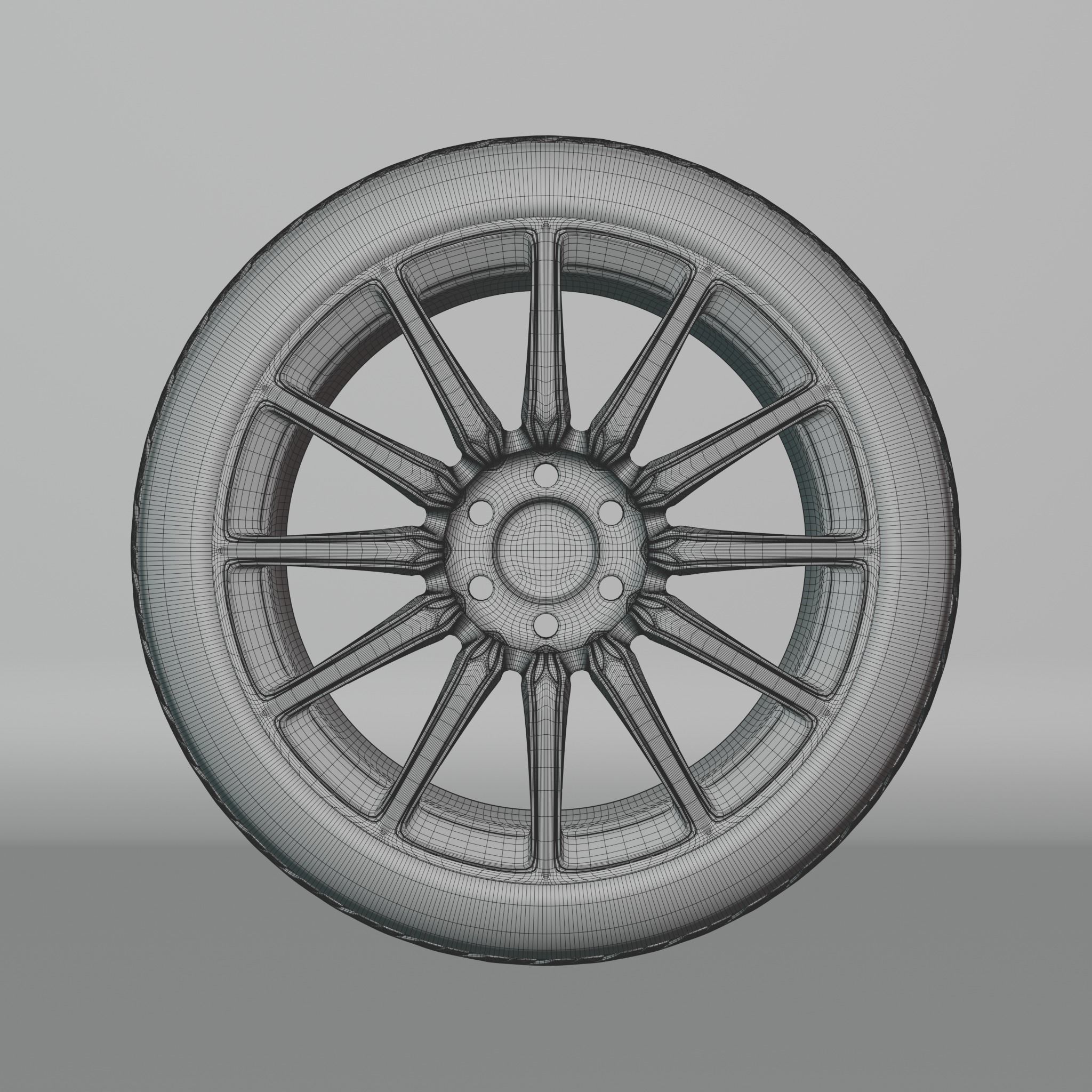 Generic car wheel N2 3D model_7