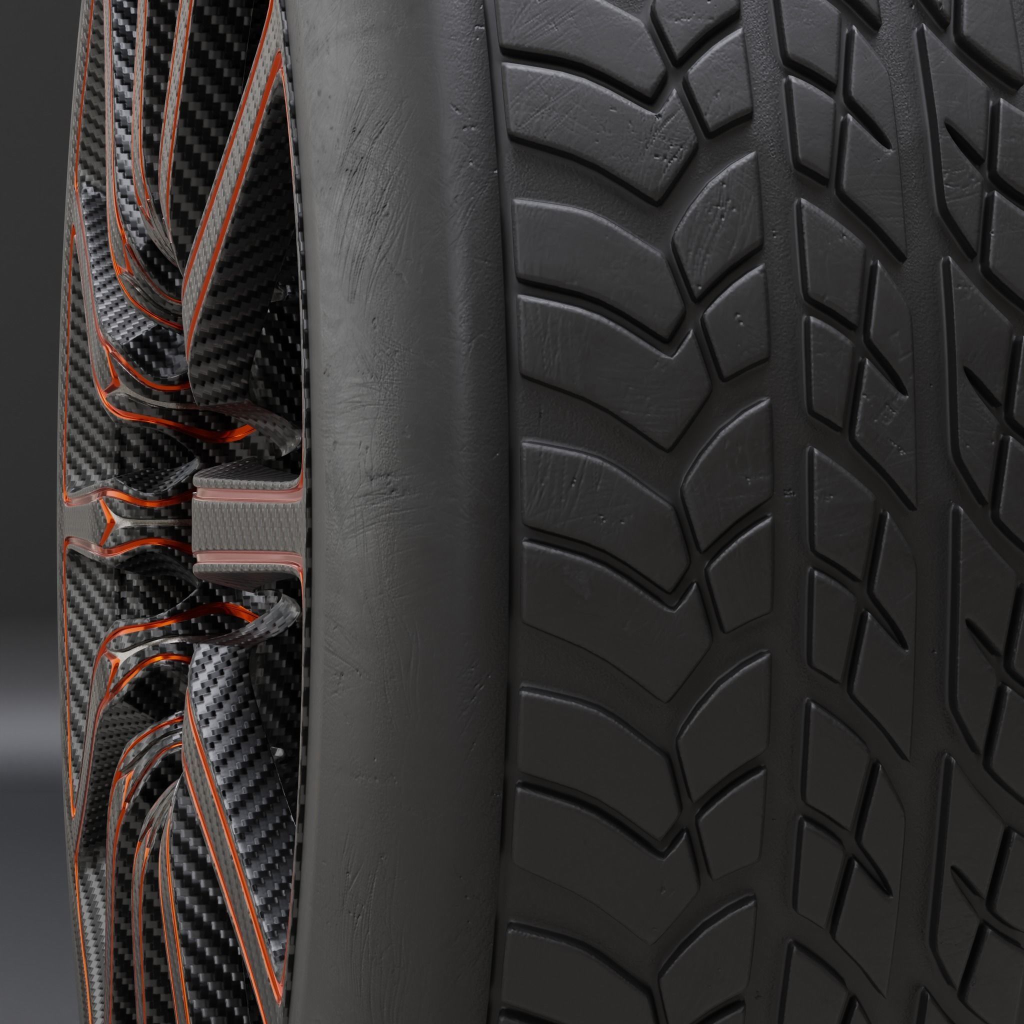 Generic car wheel N2 3D model_4