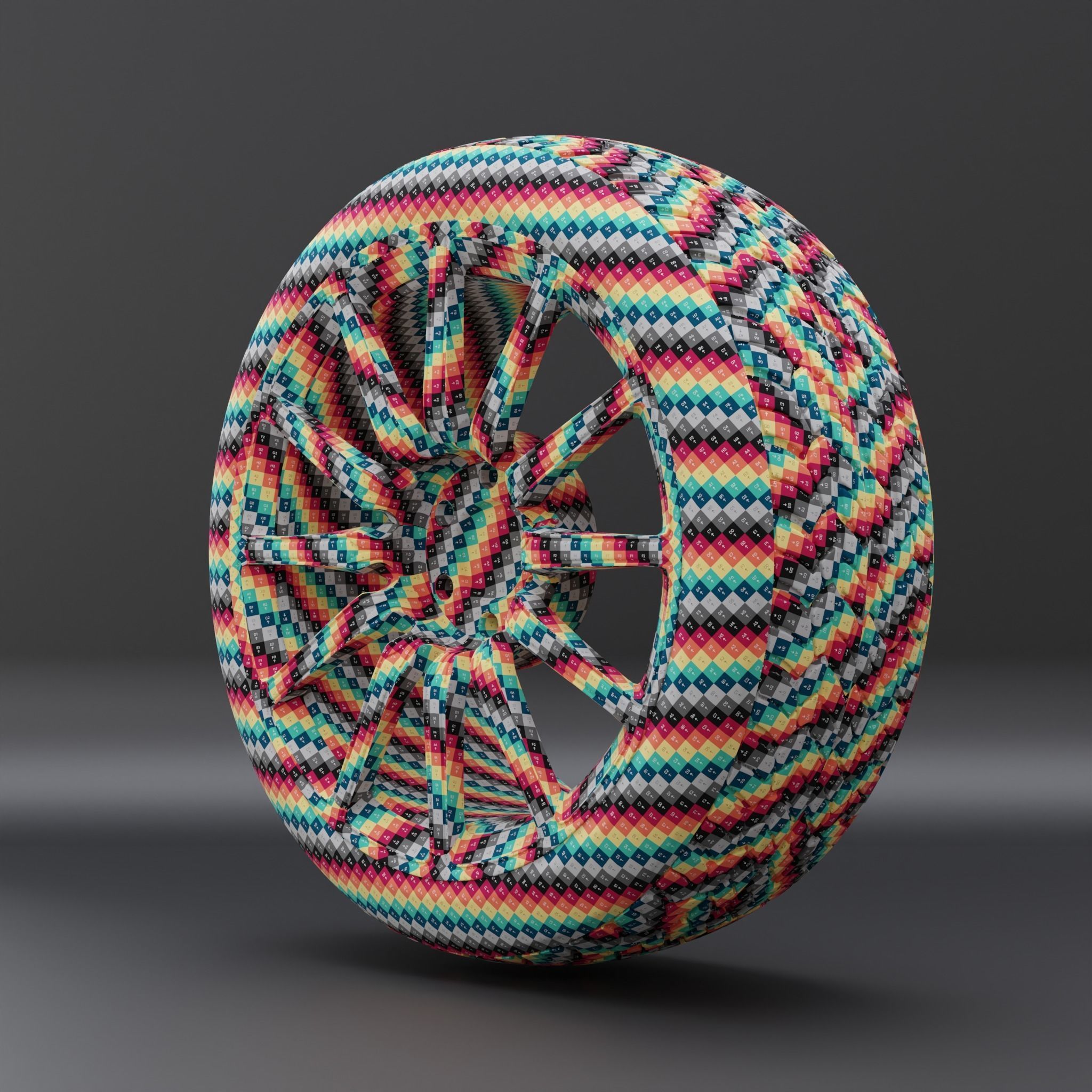 Generic car wheel N2 3D model_8