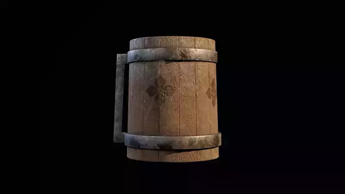 Medieval Mug Low-poly 3D model