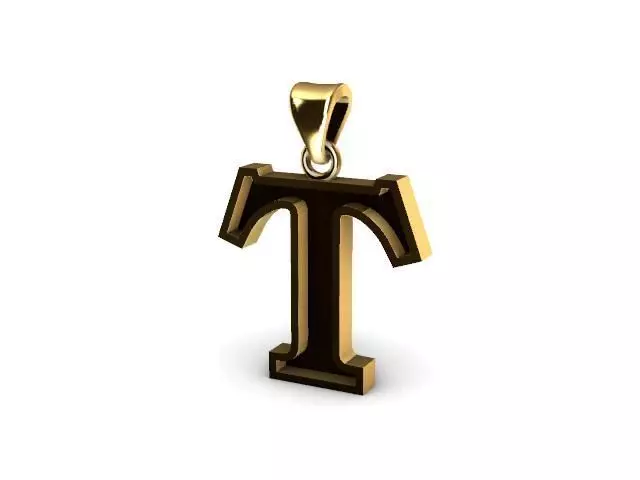 letter T pendant 3D print model