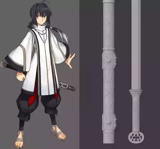 FRS Fate Samurai Remnant saber yamato takeru sword 3d model STL 3D print model