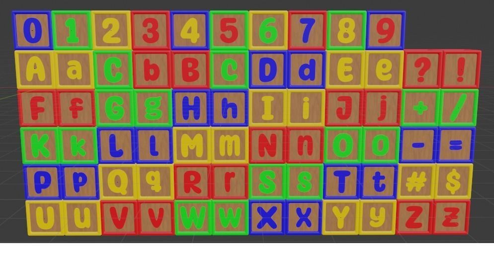 Alphabet Blocks Number Blocks for Kids Customizable 3D model_2