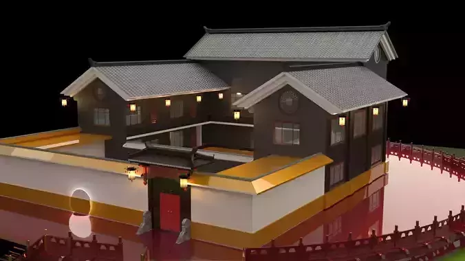 Chinese ancient courtyard  house