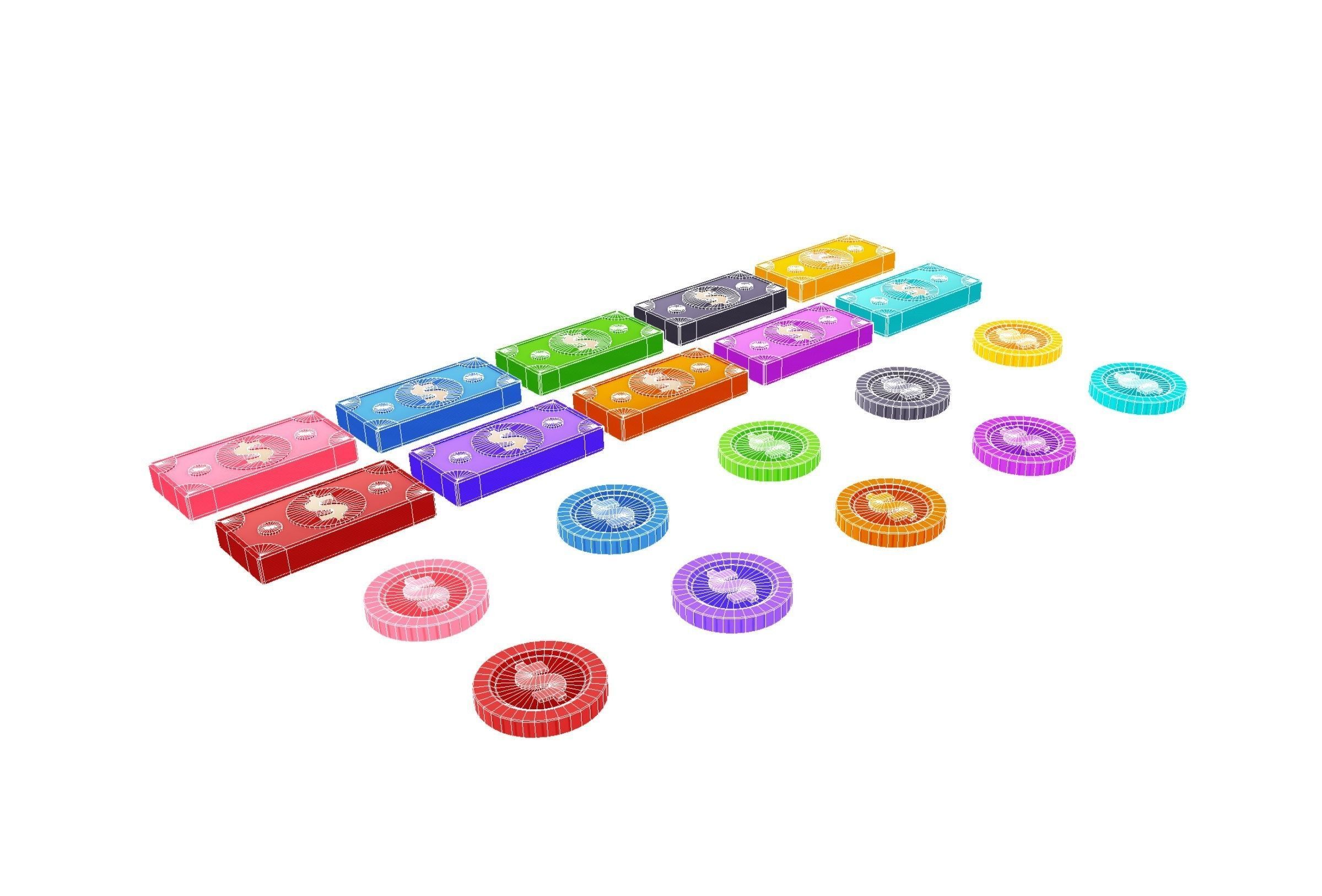 Pack014 Money Pack Low-poly 3D model_5