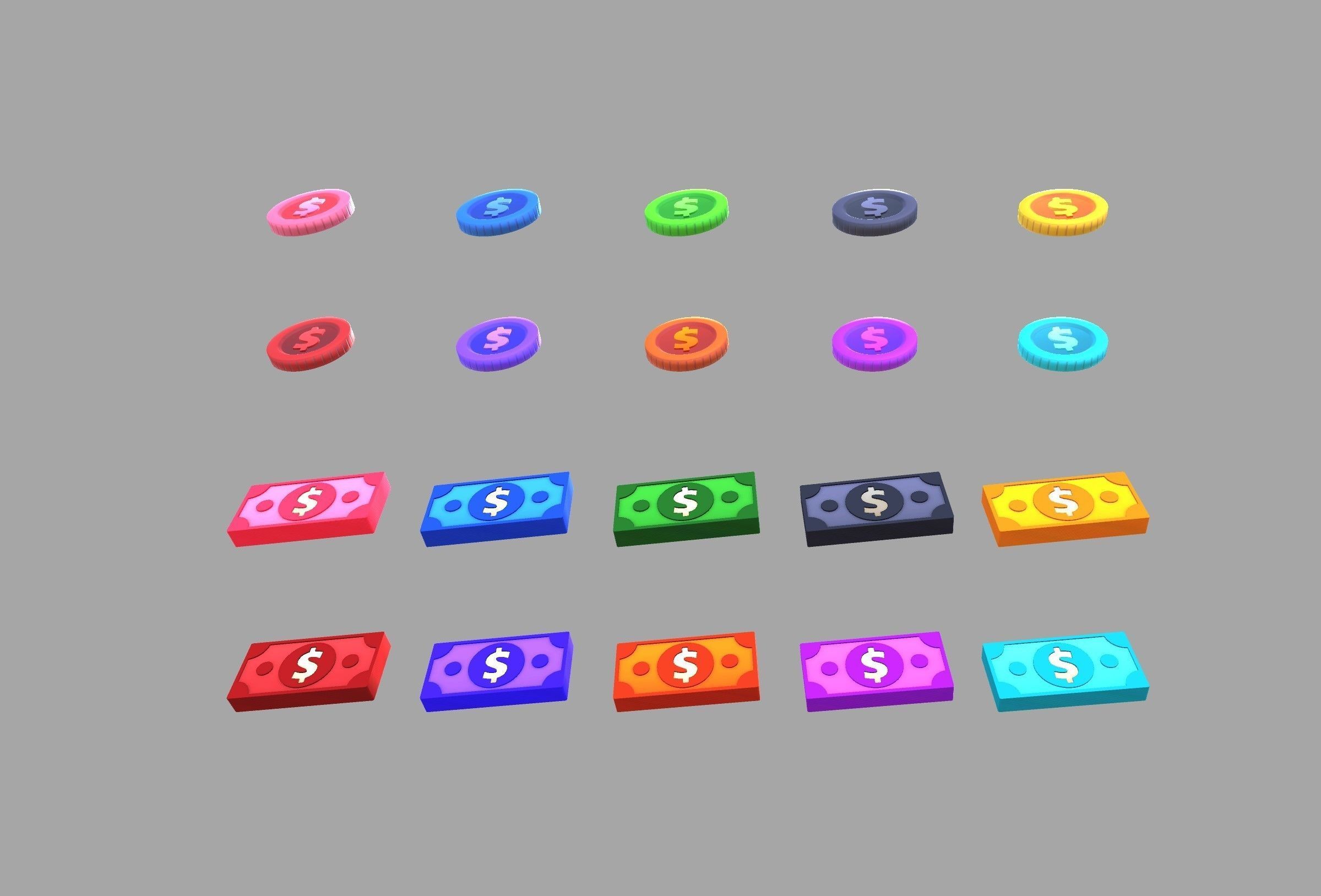 Pack014 Money Pack Low-poly 3D model_11