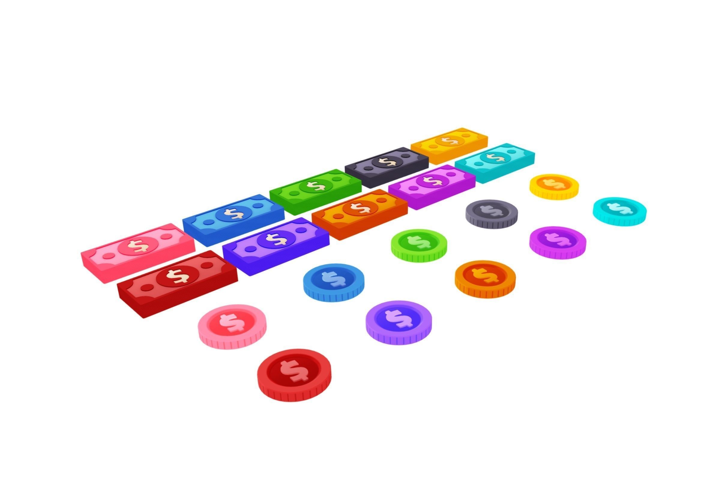 Pack014 Money Pack Low-poly 3D model_4