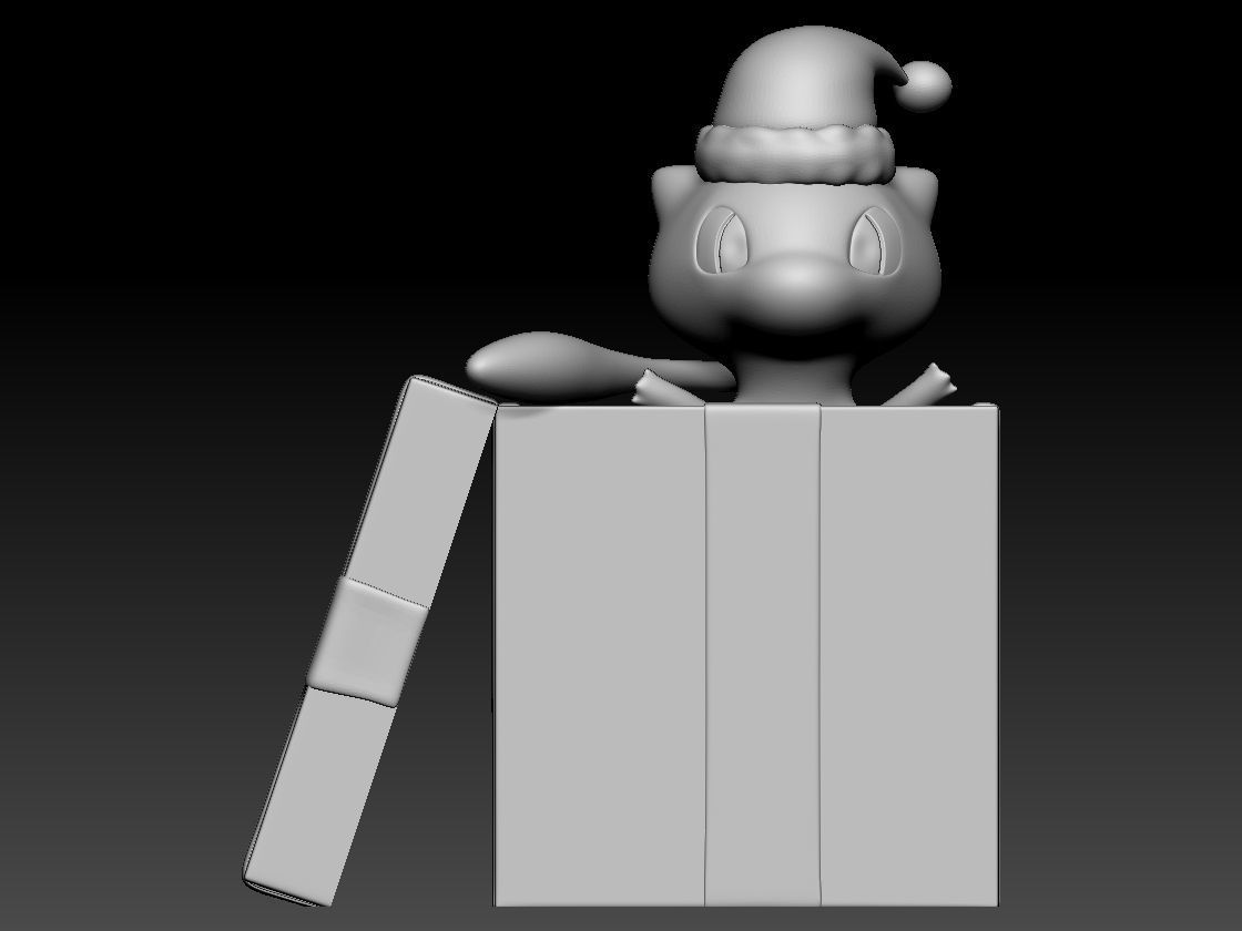 mew christmas 3D print model_4