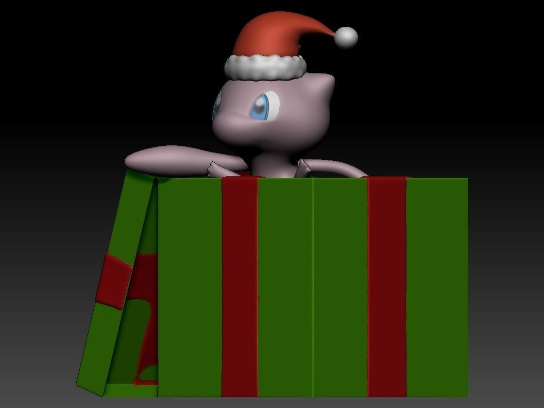mew christmas 3D print model_6