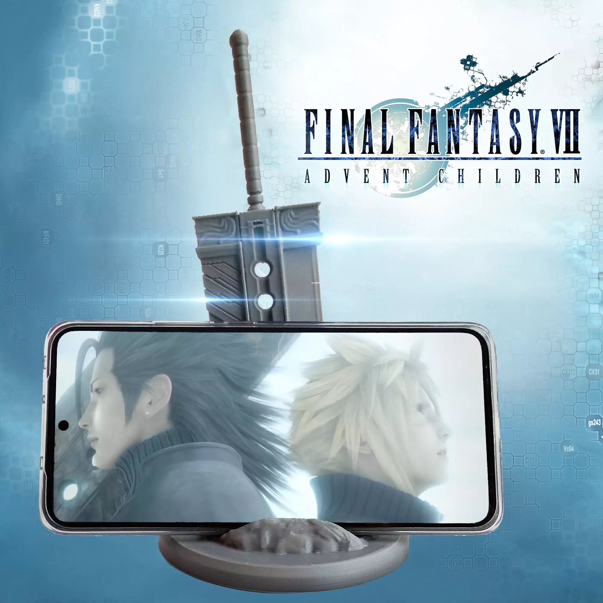 FF7 BUSTER SWORD PHONE HOLDER 3D print model_0