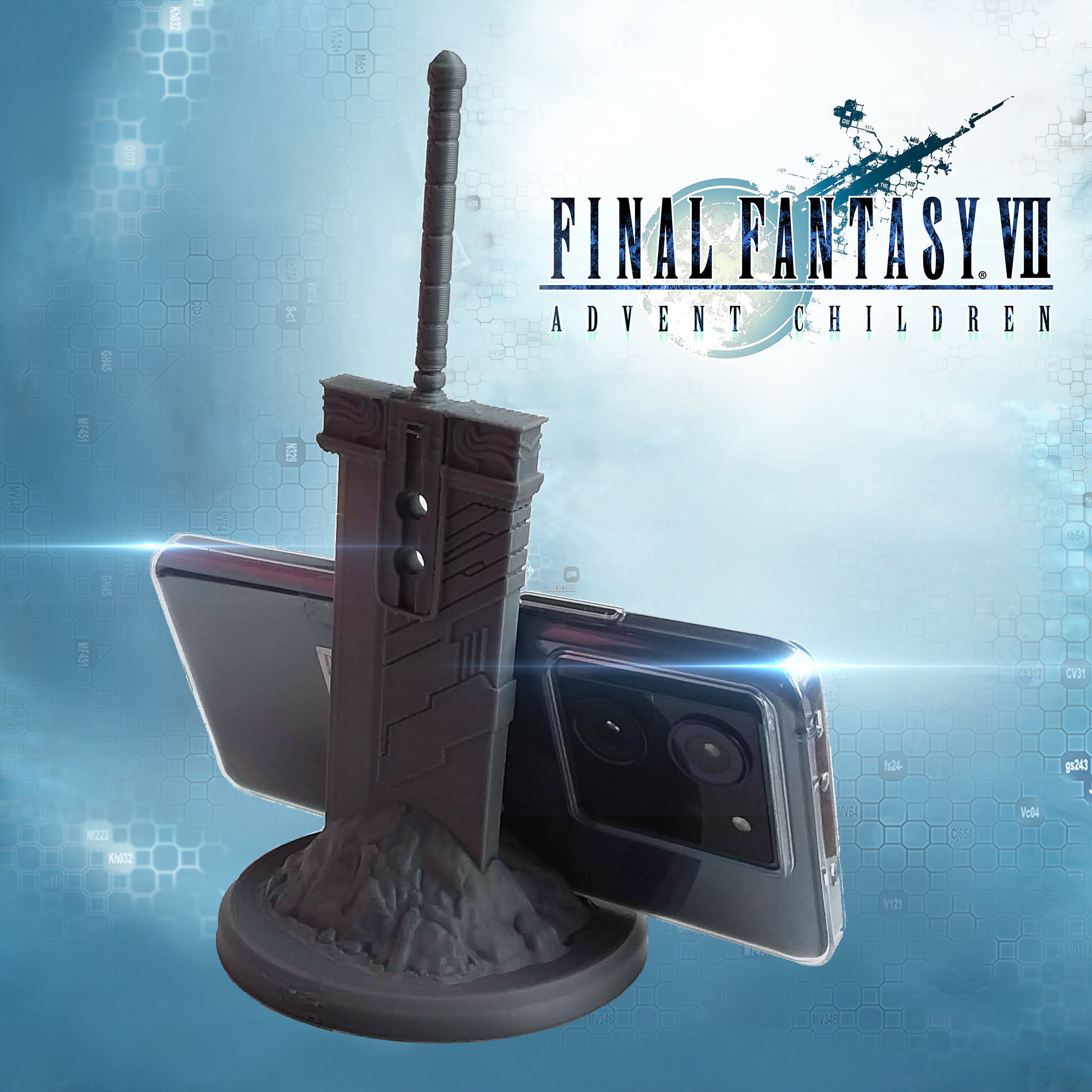 FF7 BUSTER SWORD PHONE HOLDER 3D print model_1