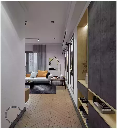 Apartment-Living and Dining Scene