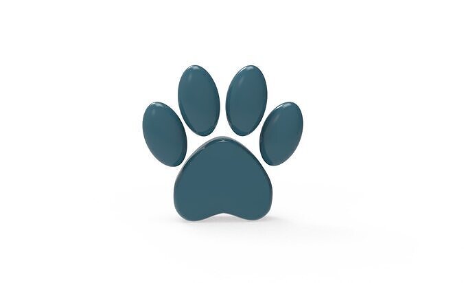 Foot animal symbol v001 Low-poly 3D model