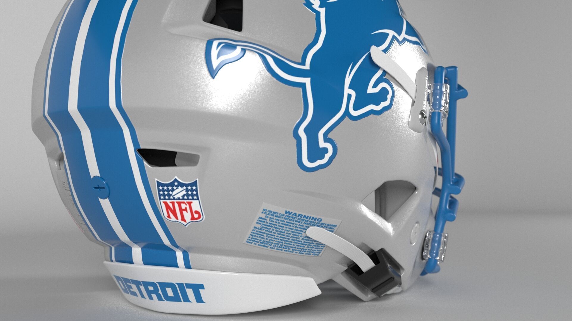 DETROIT LIONS Helmet Football NFC North PBR updated 2025 3D model_3