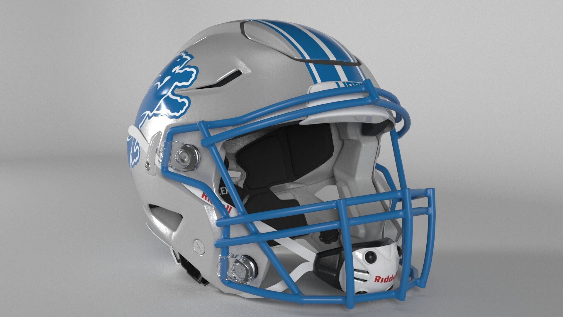 DETROIT LIONS Helmet Football NFC North PBR updated 2025 3D model_4