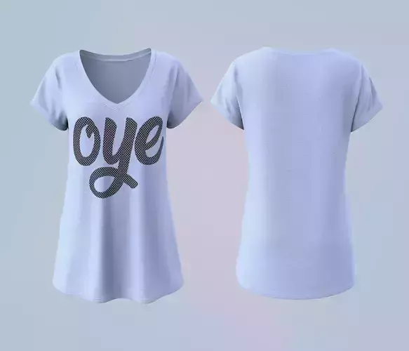 Women Fashion V-Neck  Long  Tee