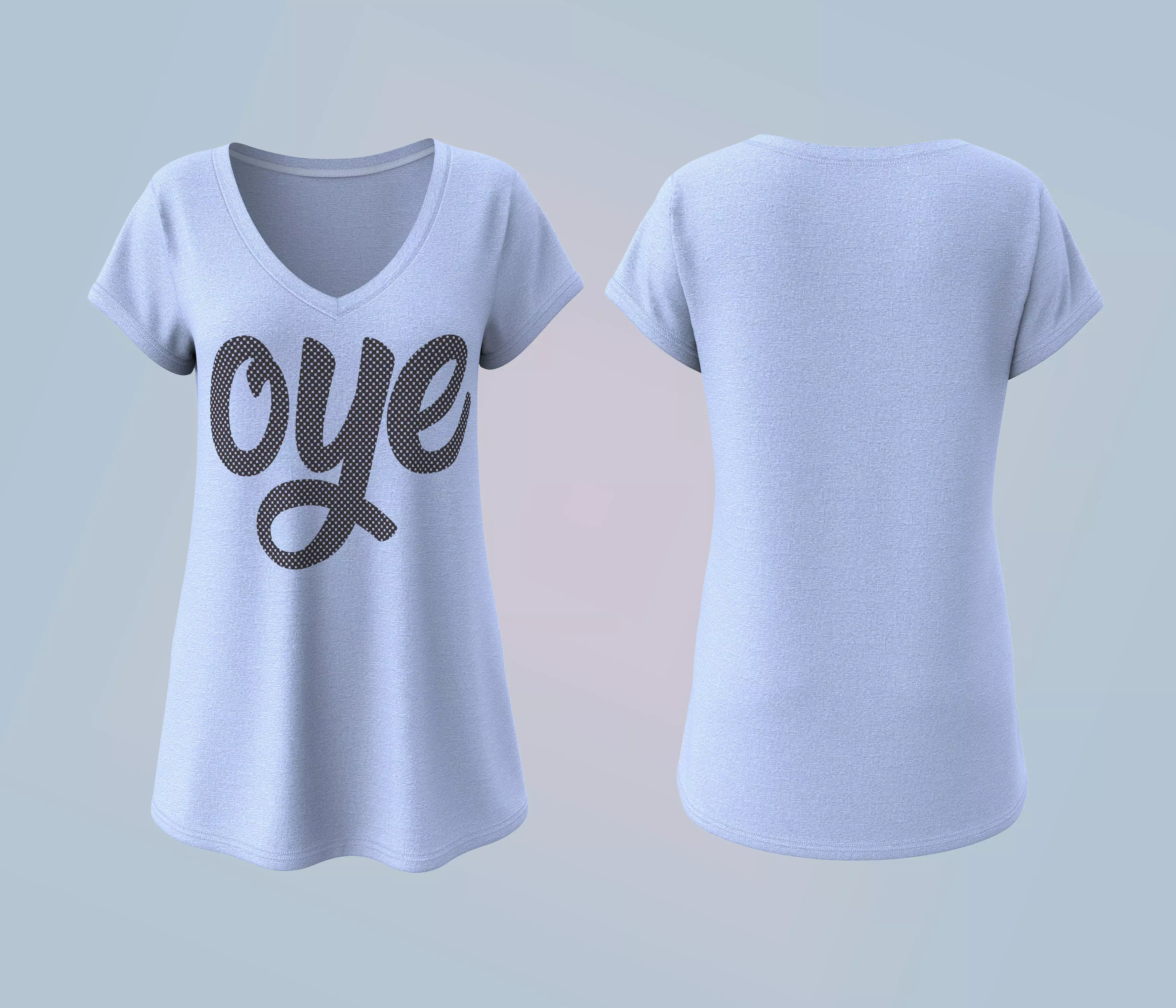 Women Fashion V-Neck Long Tee Low-poly 3D model