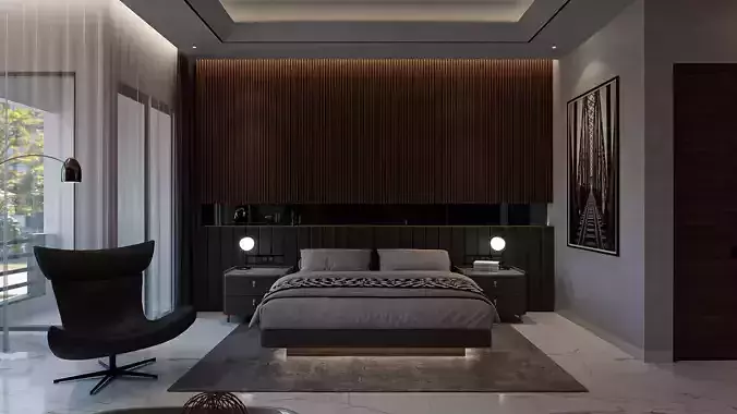 Bedroom - Contemporary Style Blend -Fbx -Obj