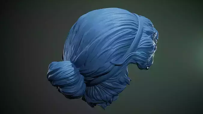 Detailed Hair Sculpt 02 3D print model