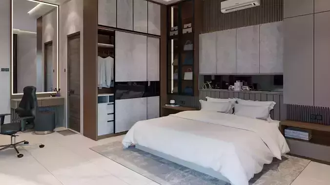 Bedroom - Contemporary Style Blender - Fbx - Obj