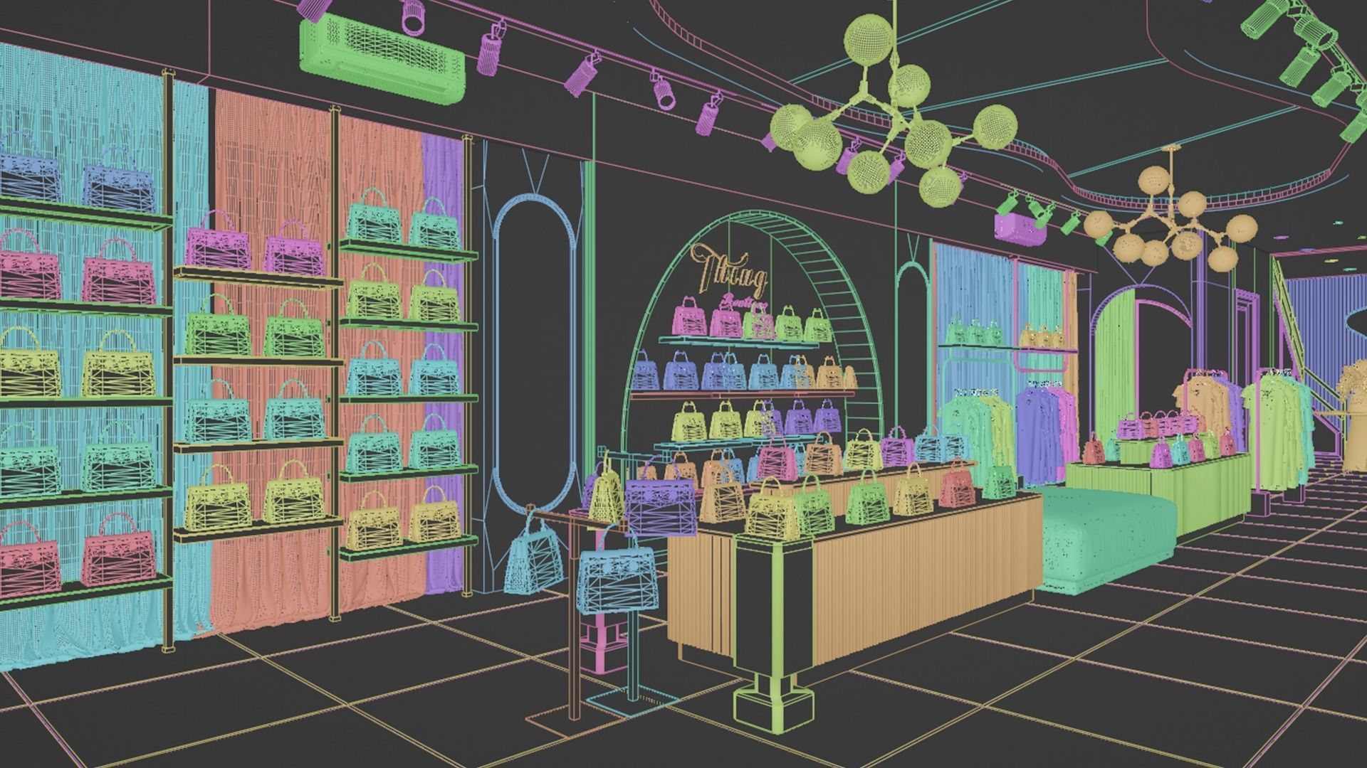 Clothing Store - Modern Style Blender - Fbx - Obj 3D model_9