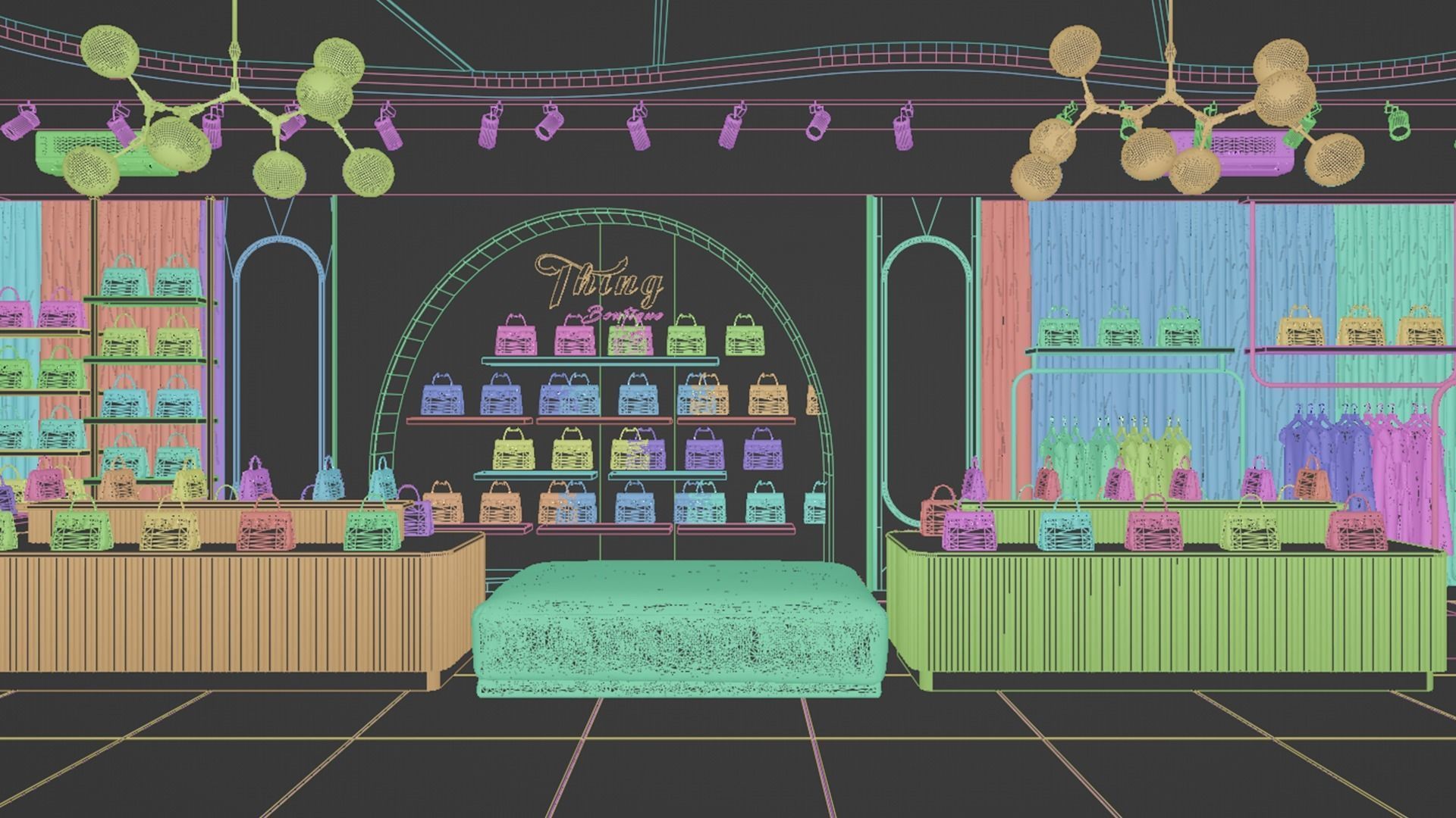 Clothing Store - Modern Style Blender - Fbx - Obj 3D model_7