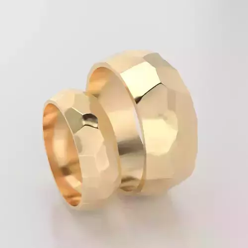 Stone wedding rings 3D print model