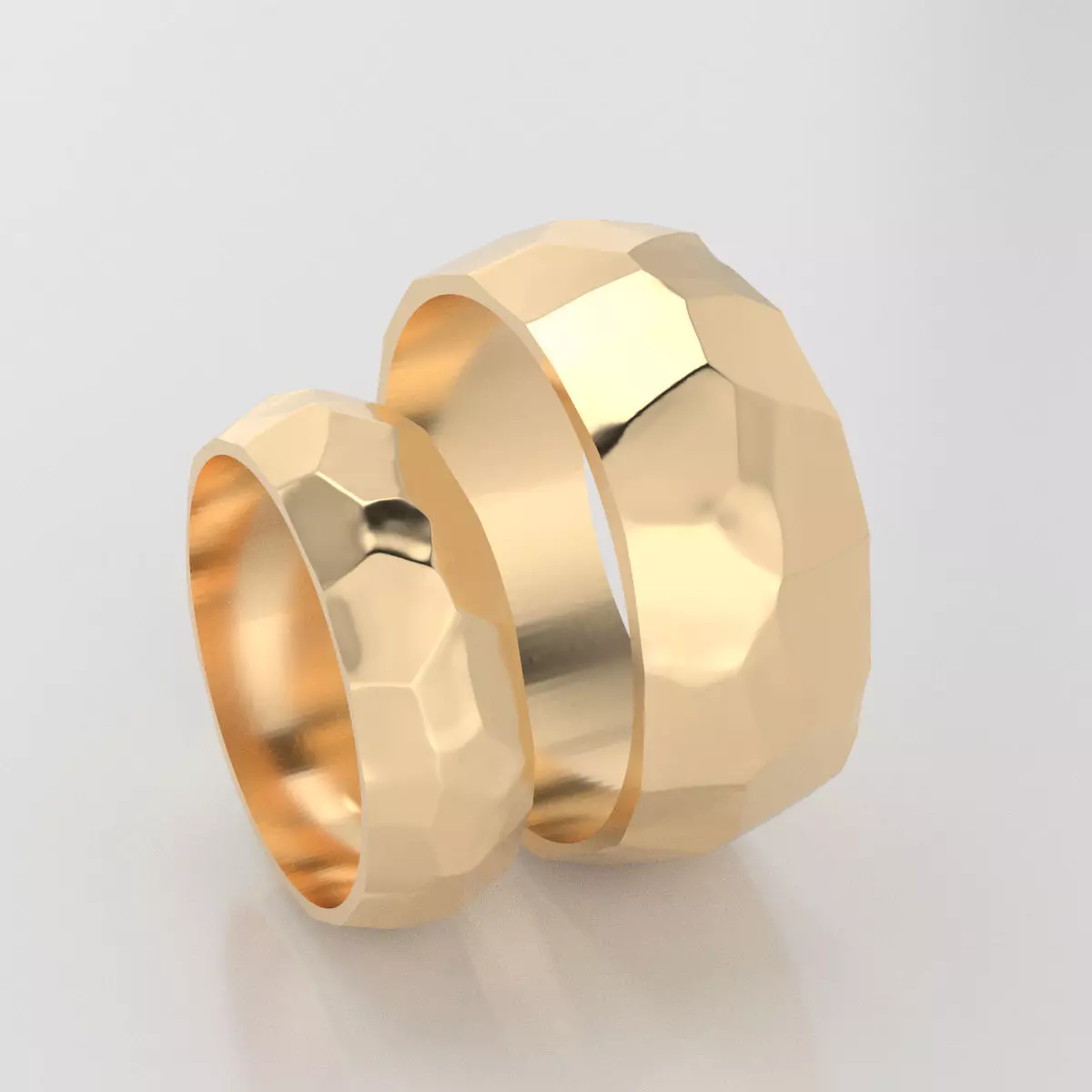 Stone wedding rings 3D print model