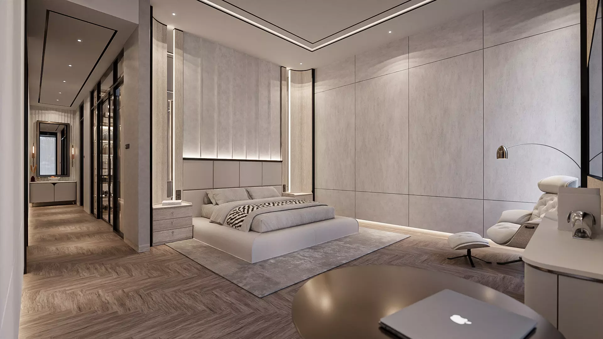 Bedroom - Modern Style Blender - Fbx - Obj 3D model_0