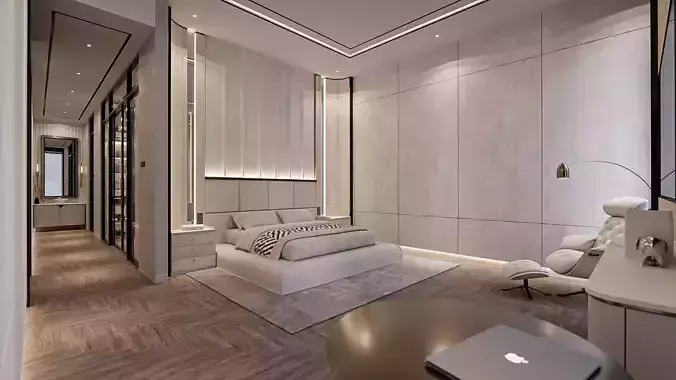 Bedroom - Modern Style Blender - Fbx - Obj