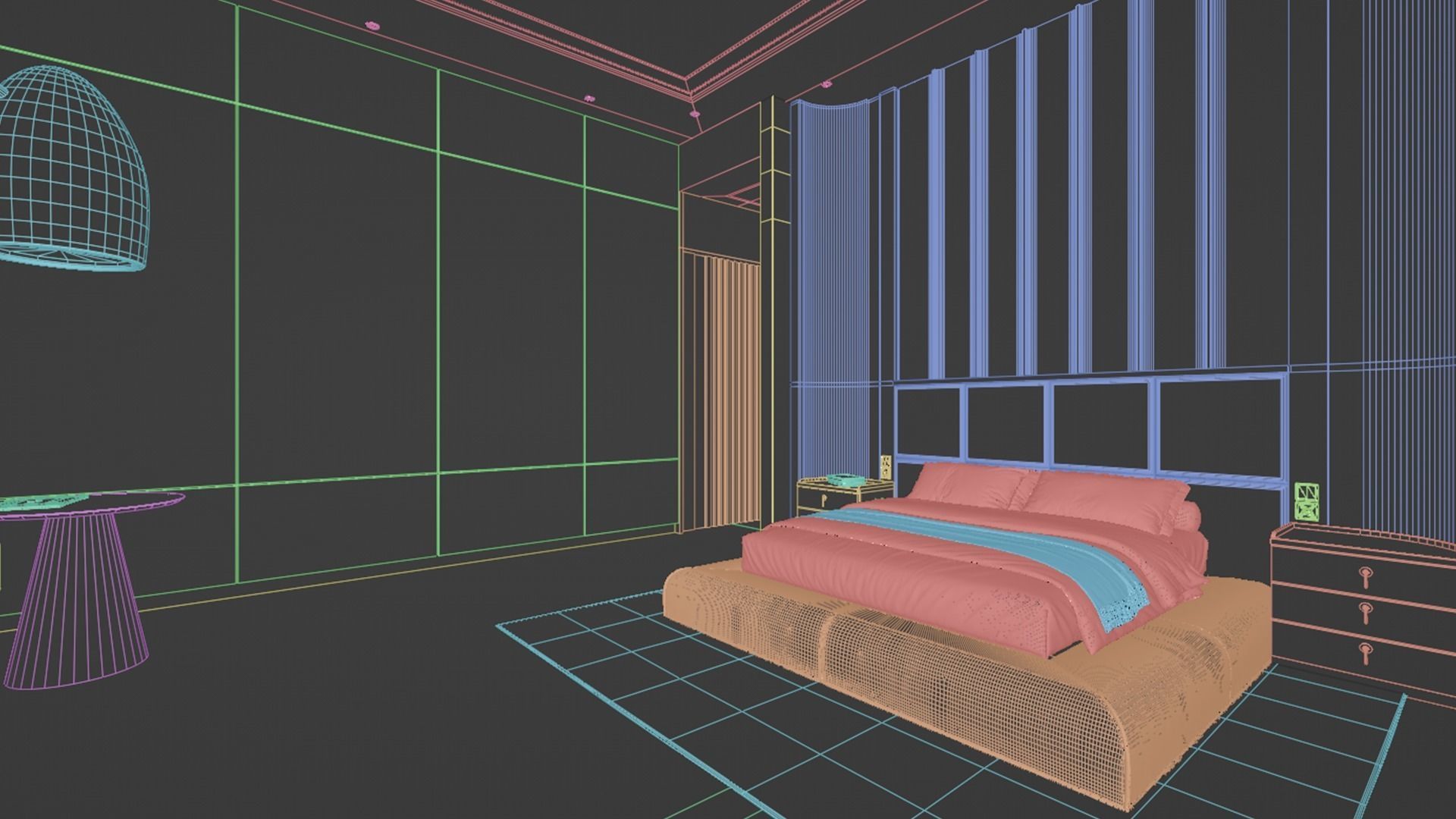 Bedroom - Modern Style Blender - Fbx - Obj 3D model_11