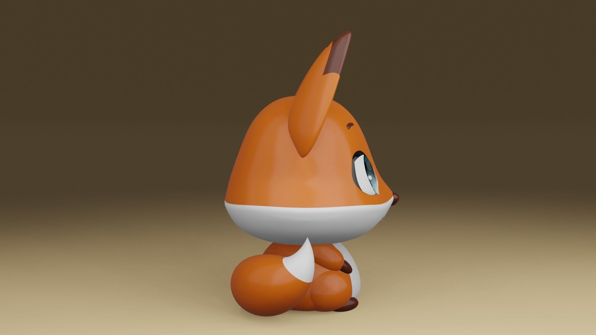 cute fox 3D print model_8