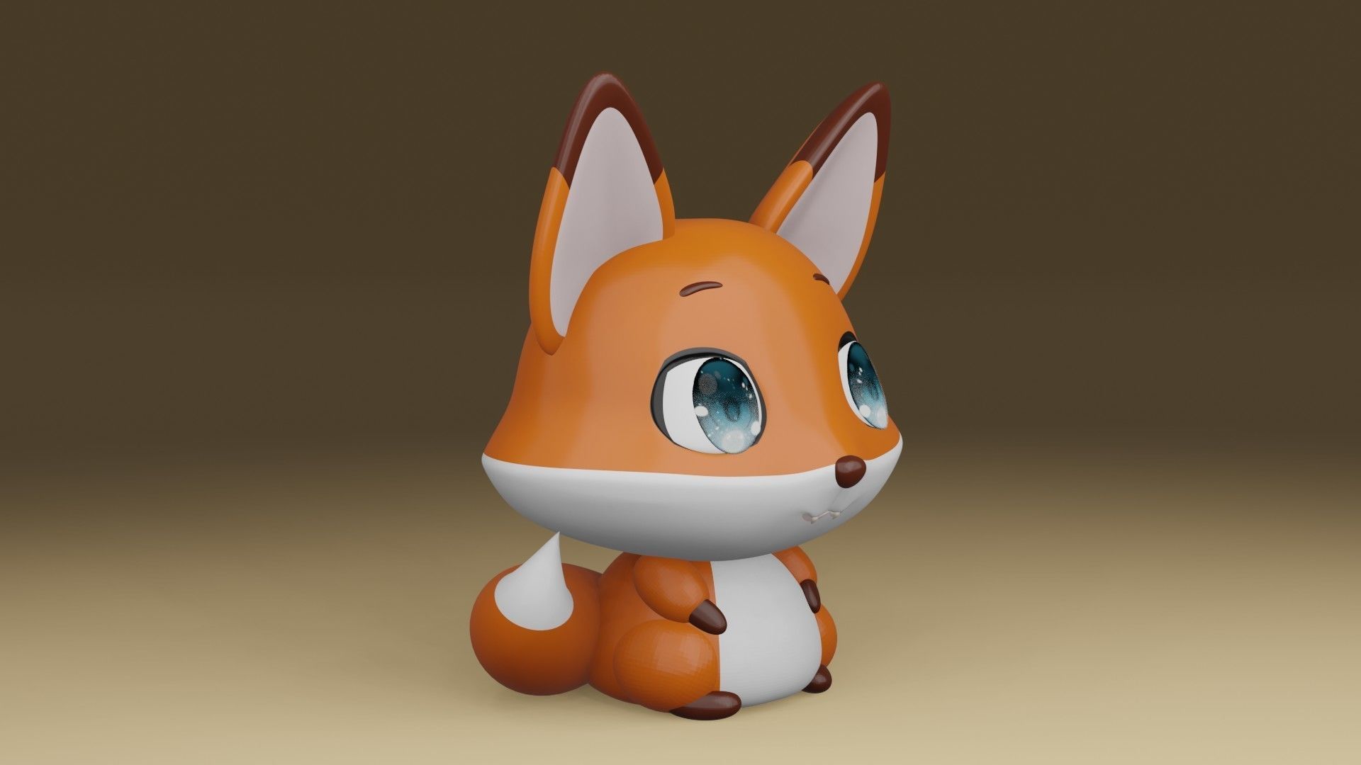 cute fox 3D print model_7
