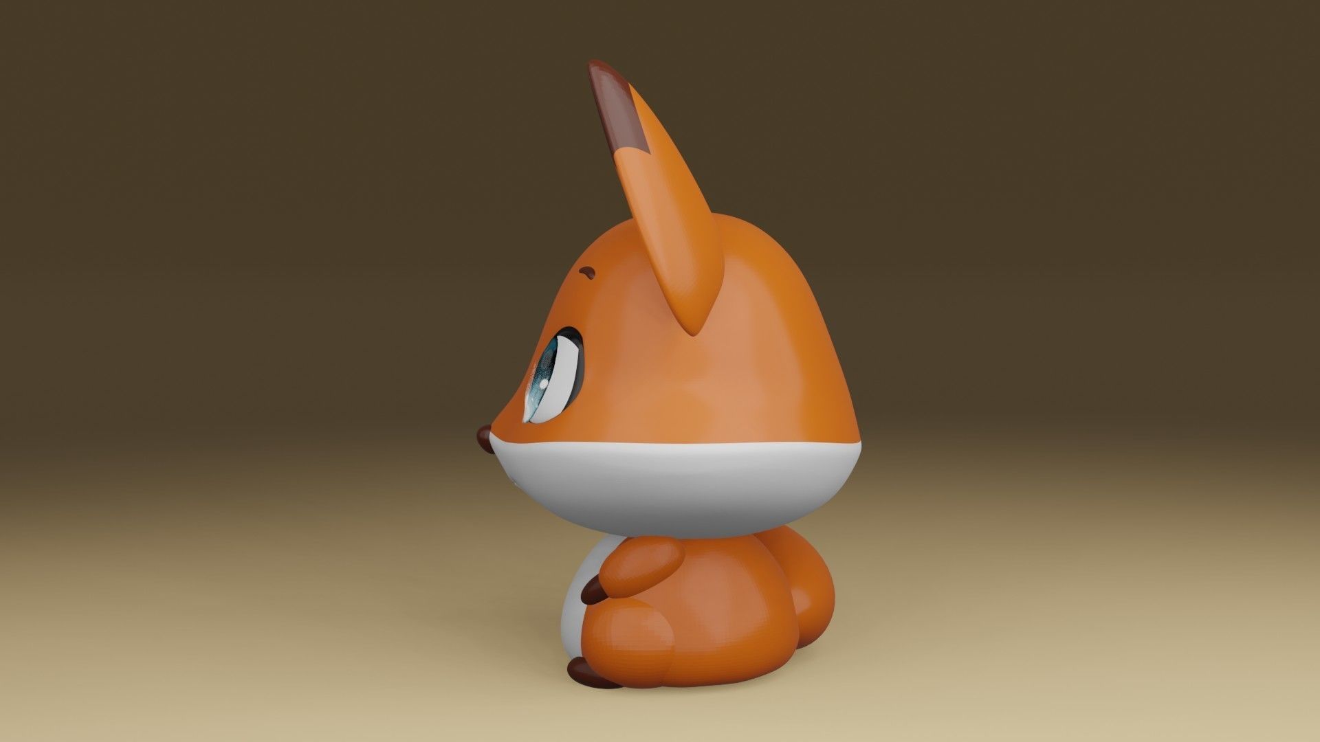 cute fox 3D print model_12