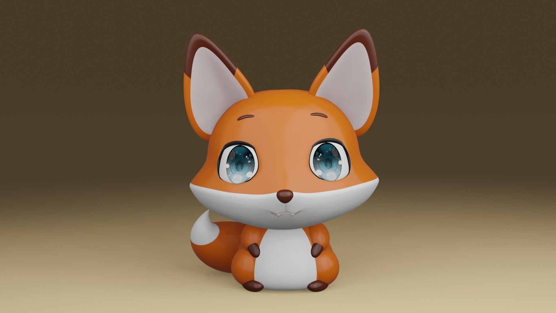 cute fox 3D print model_6