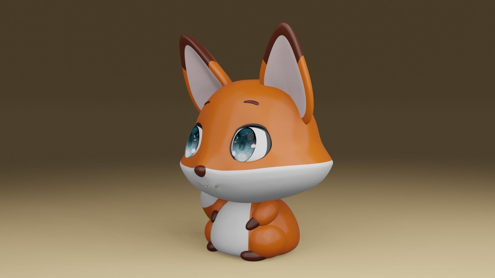 cute fox 3D print model_13
