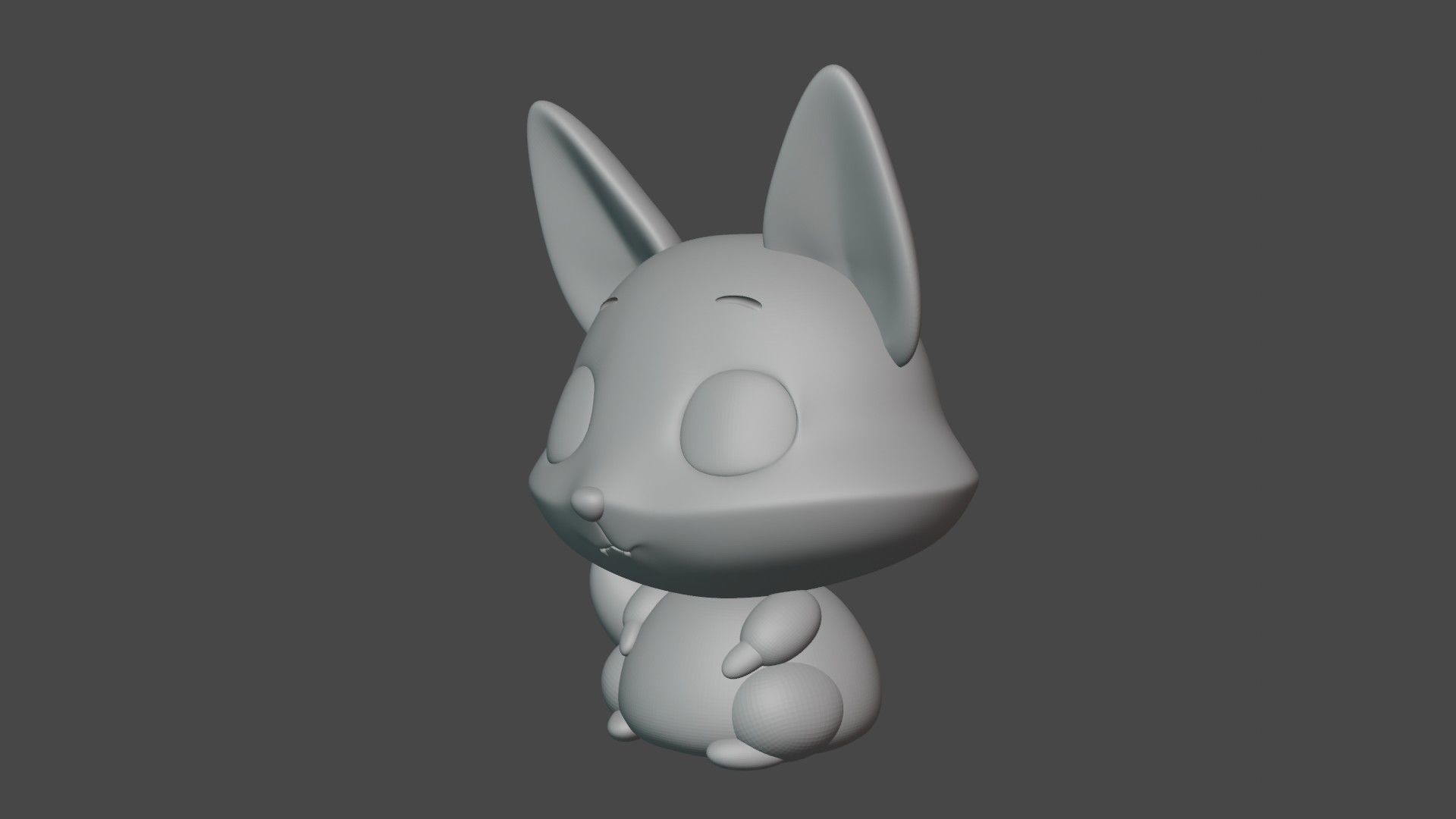 cute fox 3D print model_5