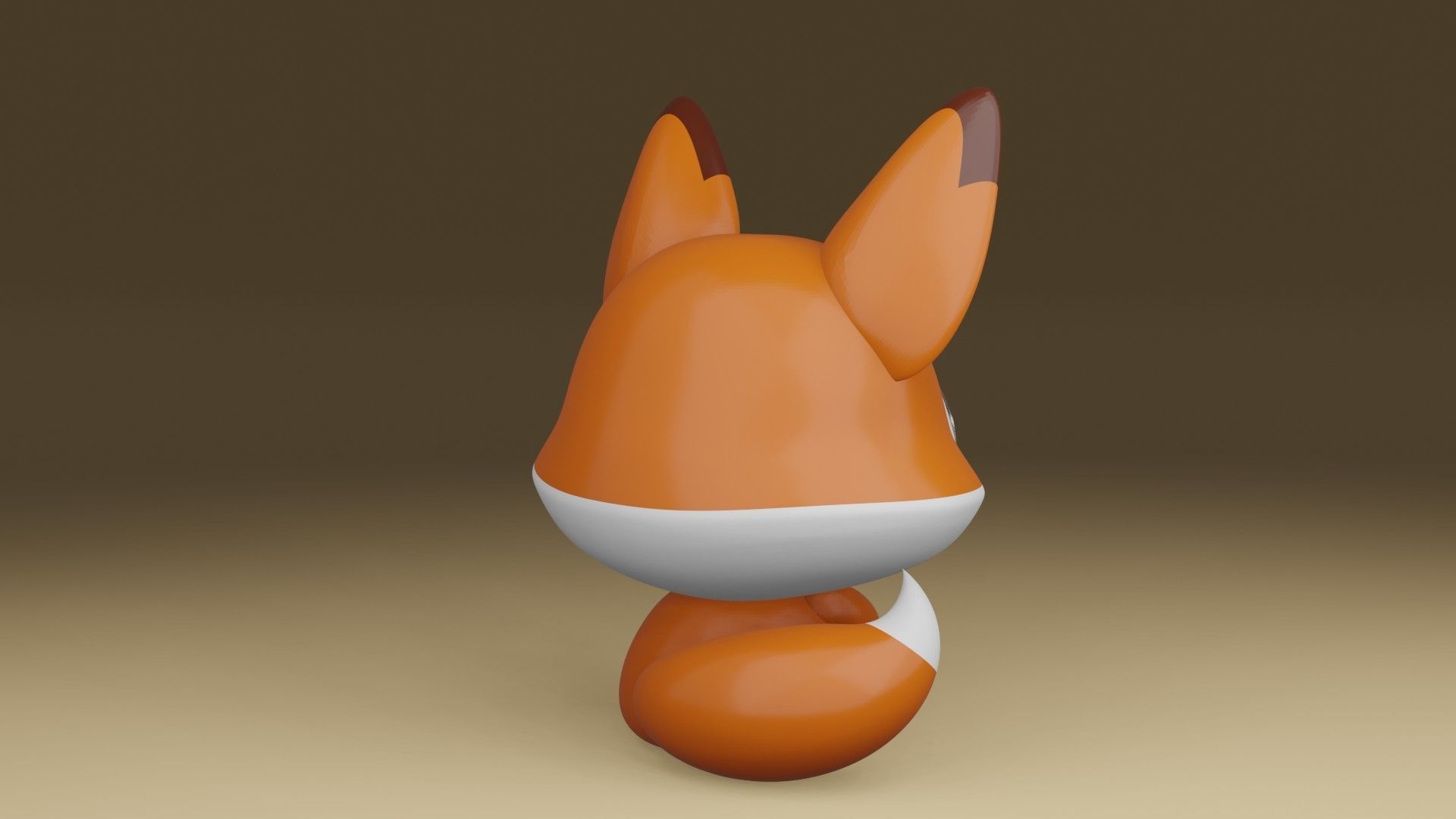 cute fox 3D print model_9